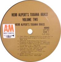 Herb Alpert & the Tijuana Brass: Volume 2 US monaural vinyl album