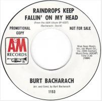 Burt Bacharach: Raindrops Keep Fallin' On My Head US promo 7-inch