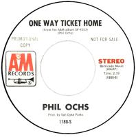 Phil Ochs: One Way Ticket Home US promo 7-inch