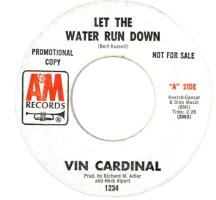 Vin Cardinal: Let the Water Run Down US promo 7-inch
