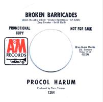 Procol Harum: Broken Barricades US promo 7-inch