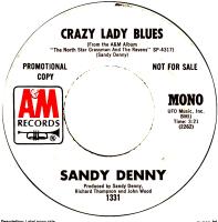 Sandy Denny: Crazy Lady Blues US promo 7-inch