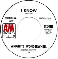 Wright's Wonderwheel: I Know US promo 7-inch