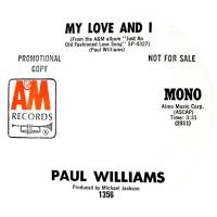 Paul Williams: My Love and I US promo 7-inch