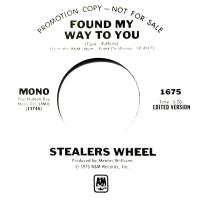 Stealers Wheel: Found My Way to You US promo 7-inch