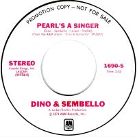 Dino & Sembello: Pearl's a Singer US promo 7-inch