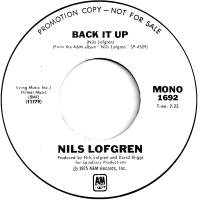 Nils Lofgren: Back It Up US promo 7-inch