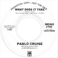 Pablo Cruise: What Does It Take US promo 7-inch