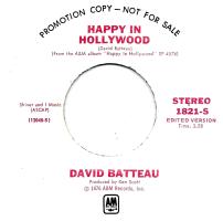 David Batteau: Happy In Hollywood US promo 7-inch