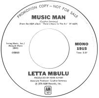 Letta Mbulu: Music Man US promo 7-inch