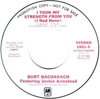 Burt Bacharach: I Took My Strength From You US promo 7-inch