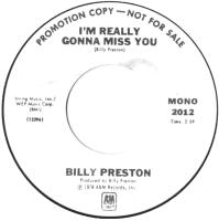 Billy Preston: I'm Really Gonna Miss You US promo 7-inch
