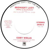 Cory Wells: Midnight Lady US promo 7-inch