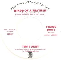 Tim CurryL Birds Of a Feather US promo 7-inch