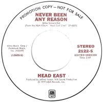 Head East: Never Been Any Reason US promo 7-inch