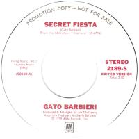 Gato Barbieri: Secret Fiesta US promo 7-inch