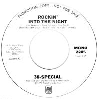 38 Special: Rockin' Into the Night US promo 7-inch