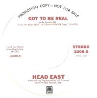 Head East: Got to Be Real US promo 7-inch