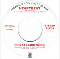 Private Lightning: Heartbeat US promo 7-inch