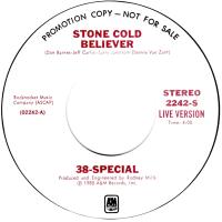 38 Special: Stone Cold Believer US promo 7-inch