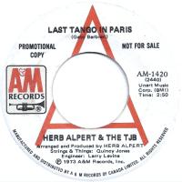 Herb Alpert & the Tijuana Brass: Last Tango In Paris Canada promo 7-inch