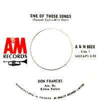 Don Francks: One Of Those Songs Canada promo 7-inch