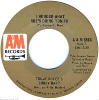 Tommy Boyce & Bobby Hart: I Wonder What She's Doing Tonite Canada 7-inch