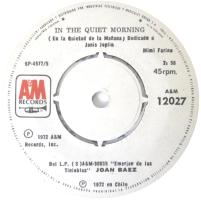 Joan Baez: In the Quiet Morning Chile 7-inch