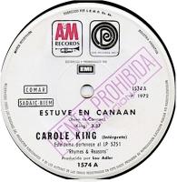 Carole King: Been to Canaan Argentinal promo 7-inch