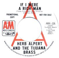 Herb Alpert & the Tijuana Brass: If I Were a Rich Man Canada promo 7-inch