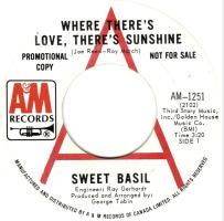 Sweet Basil: Where There's Love, There's Sunshine Canada promo 7-inch
