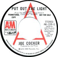 Joe Cocker: Put Out the Light Canada promo 7-inch