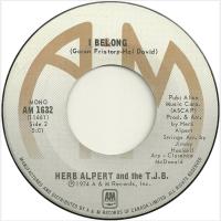 Herb Alpert & the Tijuana Brass: I Belong Canada 7-inch