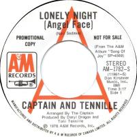 Captain & Tennille: Lonely Night (Angel Face) Canada promo 7-inch