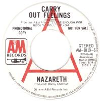 Nazareth: Carry Out Feelings Canada promo 7-inch