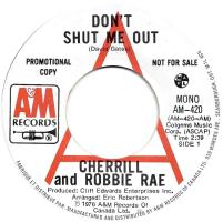Raes: Don't Shut Me Out Canada promo 7-inch