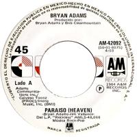 Bryan Adams: Heaven Mexico promo 7-inch