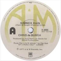 Chris DeBurgh: Summer Rain New Zealand 7-inch