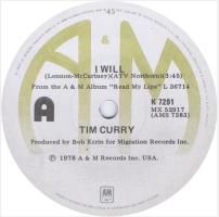 Tim Curry: I Will New Zealand 7-inch