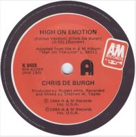 Chris DeBurgh: High On Emotion New Zealand 7-inch