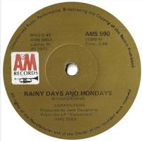 Carpenters: Rainy Days and Mondays South Africa 7-inch