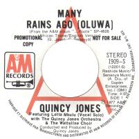 Quincy Jones: Many Rains Ago Canada promo 7-inch