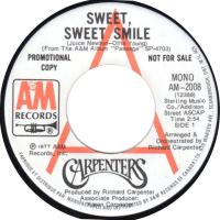 Carpenters: Sweet, Sweet Smile Canada promo 7-inch