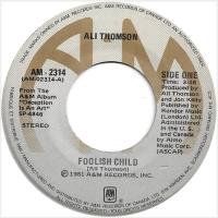Ali Thomson: Foolish Child Canada 7-inch