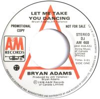 Bryan Adams: Let Me Take You Dancing Canada promo 7-inch