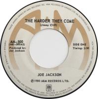 Joe Jackson: The Harder They Come Canada 7-inch