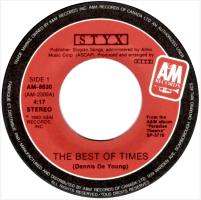 Styx: The Best Of Times Canada 7-inch