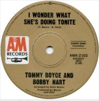 Tommy Boyce & Bobby Hart: I Wonder What She's Doing Tonite Australia 7-inch