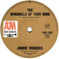 Jimmie Rodgers: The Windmills Of Your Mind Australia 7-inch
