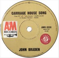 John Braden: Carriage House Song Australia promo 7-inch